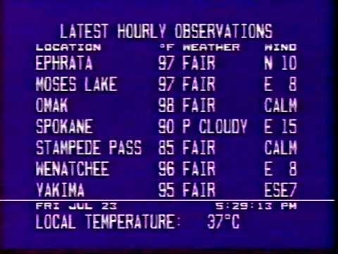 TWC WeatherSTAR III- Omak, WA- July 23, 2004- 5:29PM PDT