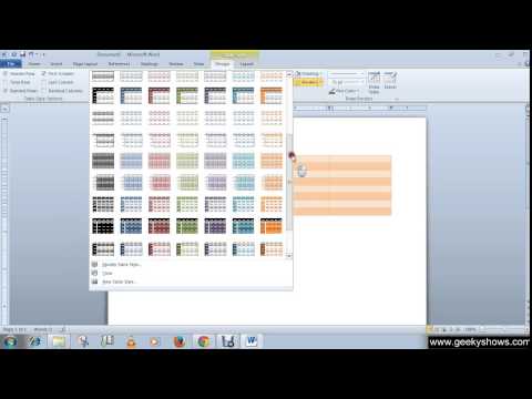 Microsoft Office Word 2010 Modifying Table