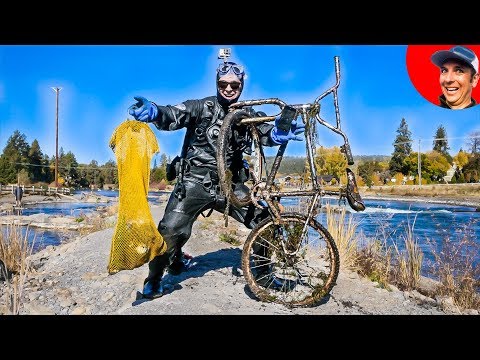 Found 1980's Typewriter, Phone and Bicycle in River while Scuba Diving for Underwater Treasures! Video