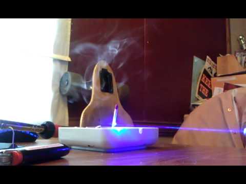 ~2W 445nm laser  burning a match the hard way