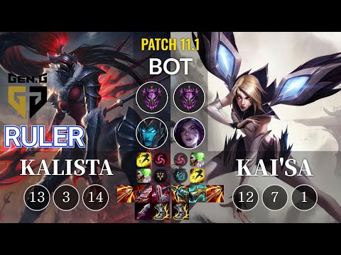 GEN Ruler Kalista vs Kai'Sa Bot - KR Patch 11.1
