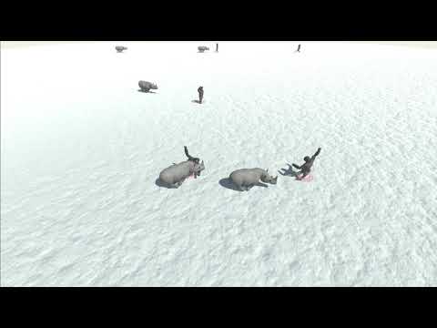 5 Rhinoceros vs 5x all units - Animal Revolt Battle Simulator