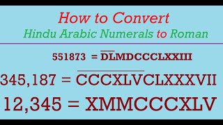 How to Convert Hindu Arabic Numeral to Roman | Lesson 2 | Roman Numerals | Convert Standard to Roman