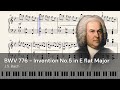 BWV 776 - Invention No.5 in E flat Major - J.S. Bach