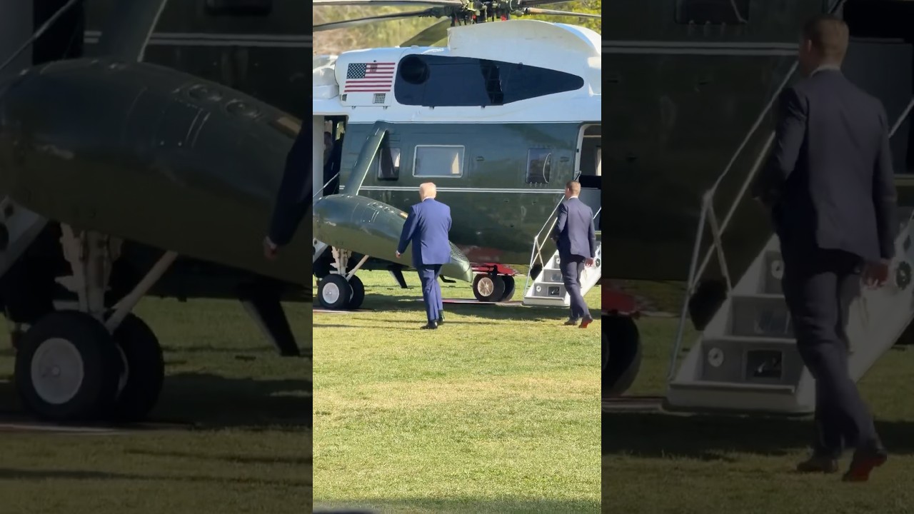President Trump and Eric Trumpjust boarded Marine One on their way to North Carolina