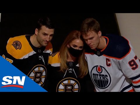 Boston Bruins & Edmonton Oilers Celebrate Life Of Colby Cave With Pre-Game Ceremony