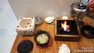 Cách làm món mì cay hàn quốc trứng cút bằng đồ chơi nấu ăn mini nhật bản