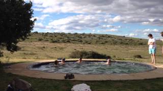 preview picture of video 'Jumping into Shamwari's ice cold swimming pool'