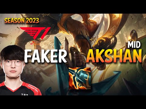 T1 Faker AKSHAN vs AHRI Mid - KR Ranked