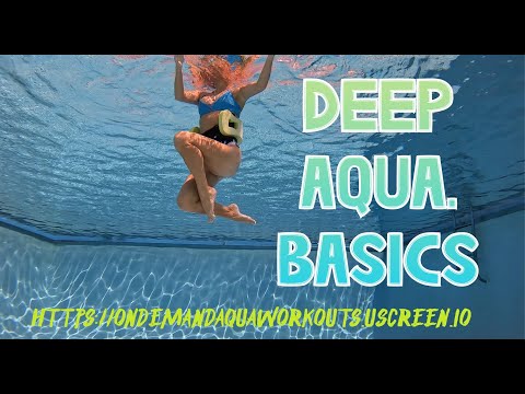 DEEP WATER AQUA WORKOUT. BEST WEIGHT LOSS EXERCISES WITH A POOL BELT FOR BEGINNERS.