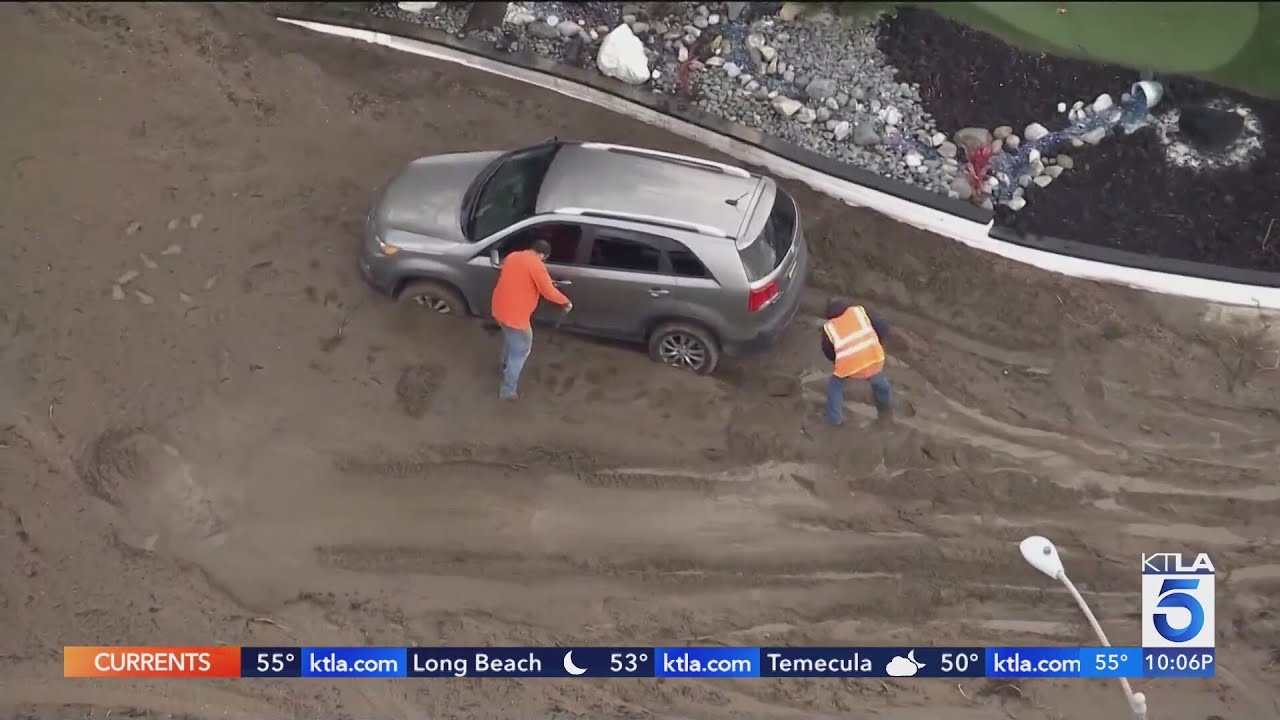 Rain causes mudflow from Eaton Fire burn scar