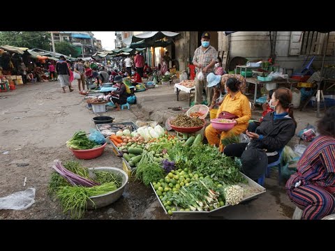 Evening Street Food @Phsa Kandal - Evening Daily Life Style Of Vendors in Town Market
