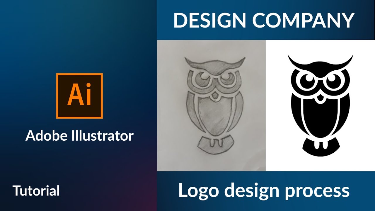 owl logo design-vector design illustrator tutorial