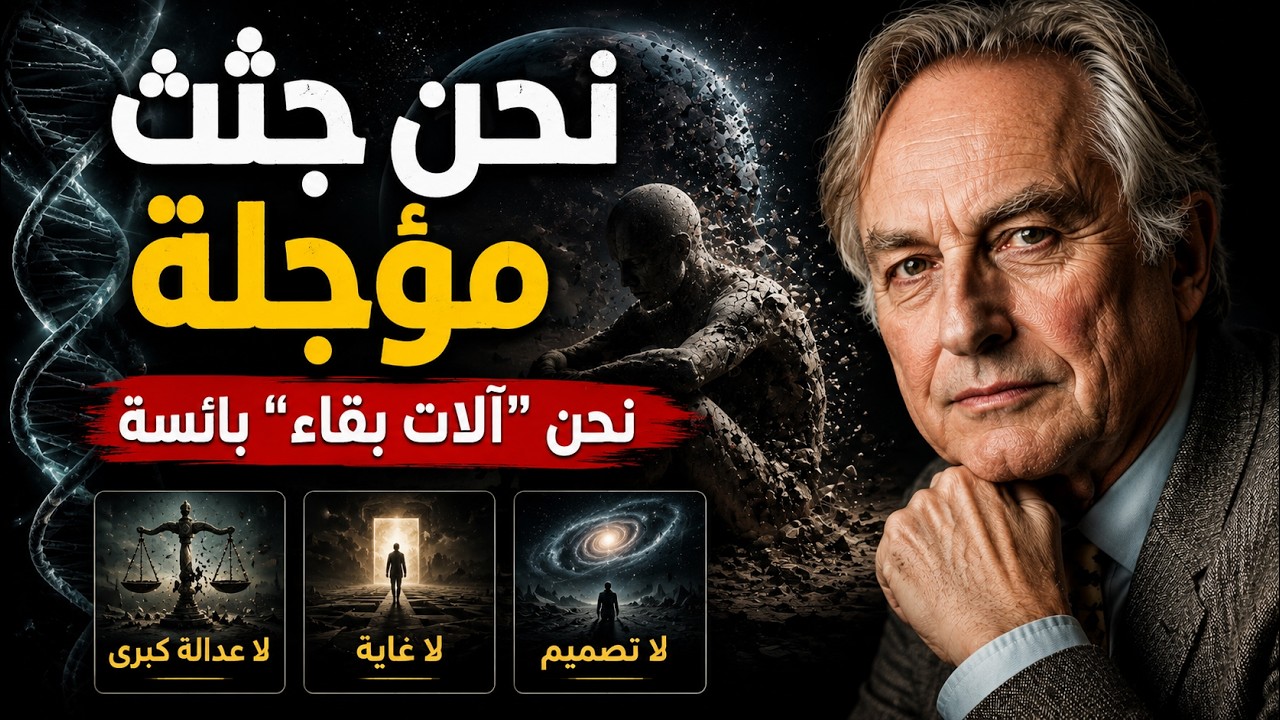 نحن جثث مؤجلة | ذرات تجمعت بلا هدف | آلات بقاء بائسة | جينات ترمينا في سلة مهملا