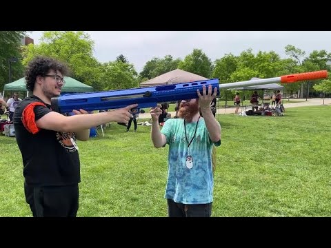 SHOOTING THE WORLDS LARGEST NERF GUN/BLASTER at Maryland Mayhem 2025 (NOT CLICKBAIT)!!!