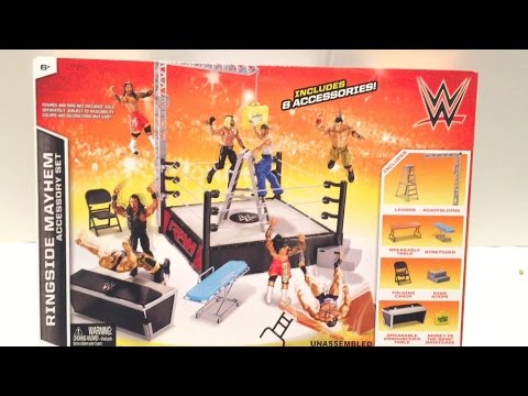 WWE ACTION INSIDER: Ringside MAYHEM Mattel Wrestling Figure PLAYSET Review!