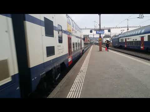 S8 Line Train Towards Winterthur, Thalwil Station (01-13-2019) - Zürich, Switzerland