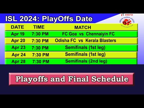 ISL 2023-24 Playoffs and Final Schedule