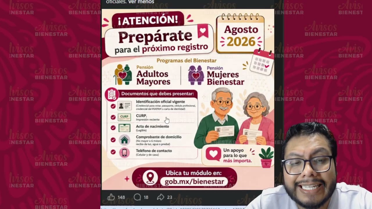 mujeres 60 a 64 años, adultos mayores, documentos para el registro en agosto a la pension bienestar