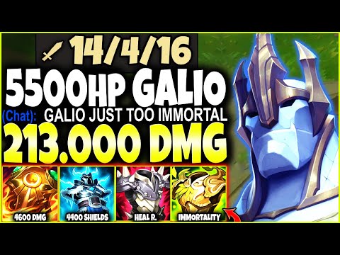 Galio became an IMMORTAL 1v9 CARRY MACHINE ~ 5500hp & 213.000 TOTAL DMG 🔥 LoL Top Galio s12 Gameplay