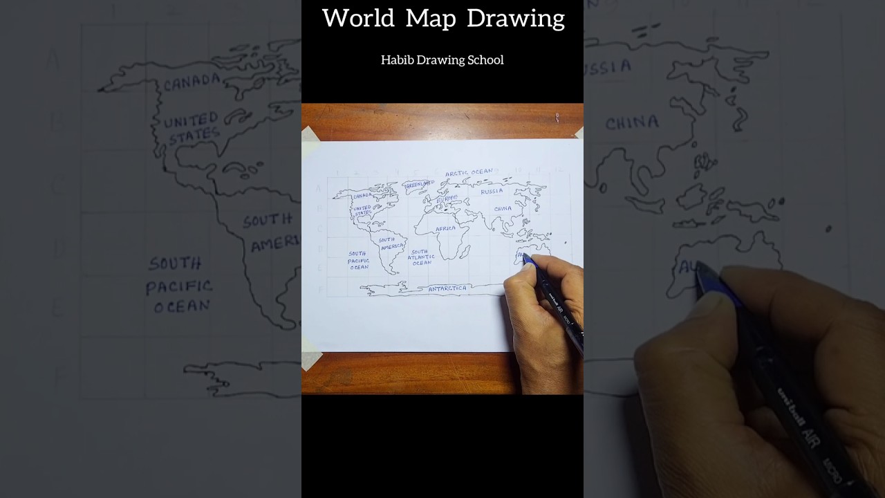 World map drawing easy #shorts #drawing #worldmapdrawing