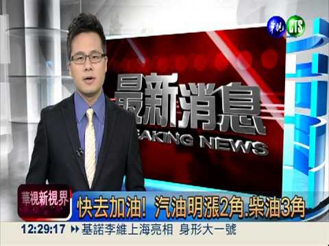 快去加油! 汽油明漲2角.柴油3角