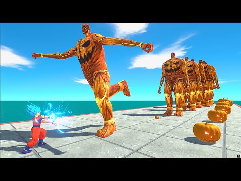 Superheroes vs 10 Growing Levels of Pumpkin Colossal Titan – ARBS Size Comparison