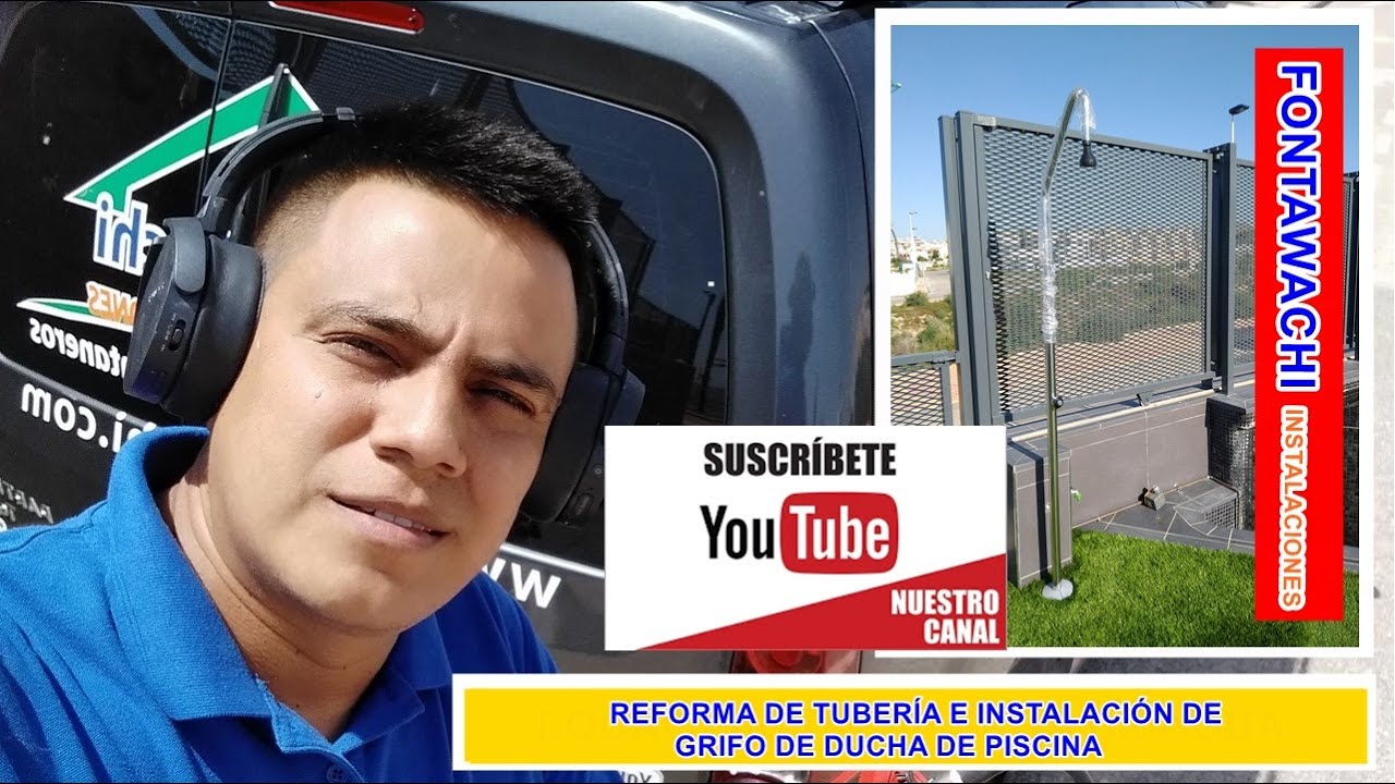 Reforma de tubería y colocación de grifo de ducha de piscina