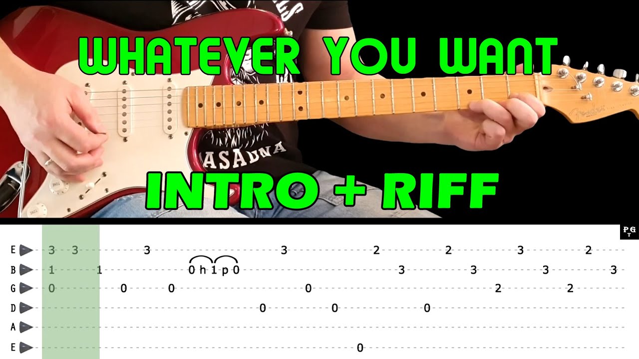 WHATEVER YOU WANT - Guitar lesson - Intro + Riff (with tabs) - Status Quo