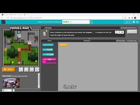 L20-5 |Code.org | Express-2021 | Lesson 20:  Functions in Minecraft | level 5