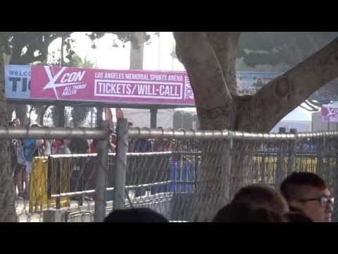 130824 - Lined up waiting to get inside KCON