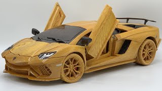 Wood Carving - Lamborghini Aventado S 2021 - Woodworking Art