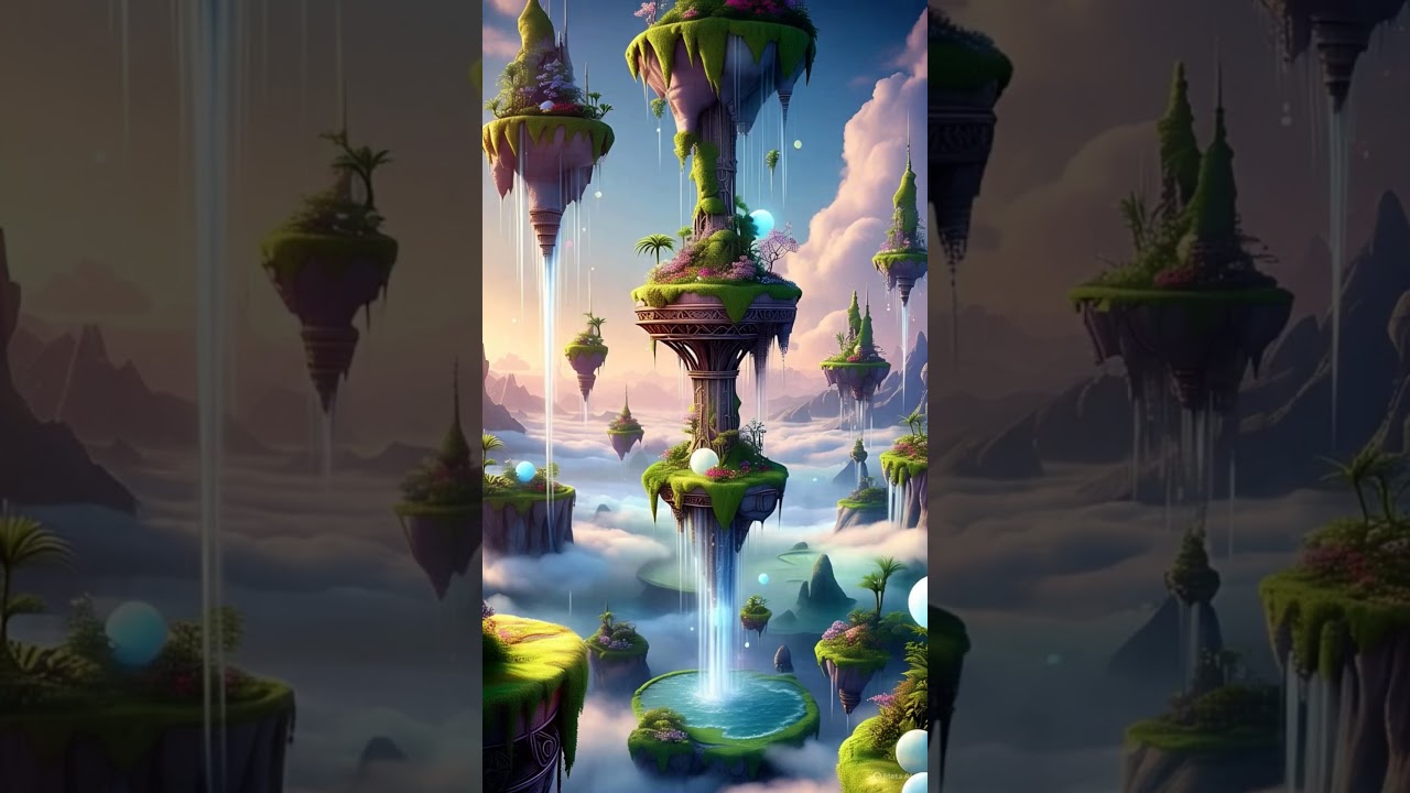 Exploring the Enchanting Floating Islands of Aetheria #fantasy  #AIGeneratedTravel #FloatingIslands