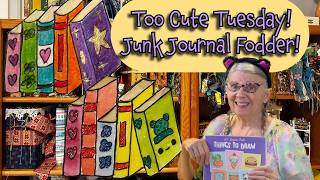 Too Cute Tuesday Junk Journal Fodder: #1 BOOKS (or JOURNALS) #drawwithme #easy