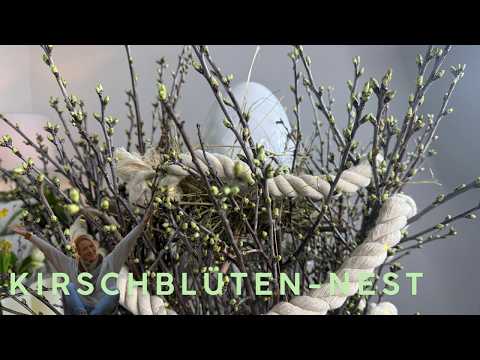 Cherry blossom nest 💚 DIY Easter decoration with branches 💚