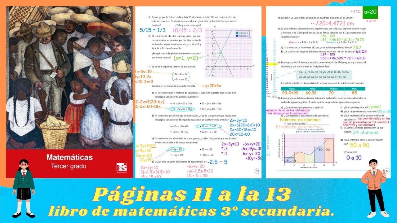 Páginas 10, 11, 12 y 13 libro de matemáticas 3° secundaria.