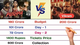 Vikram vs Pushpa Comparison 2022 || Vikram Movie Box Office Collection 2022