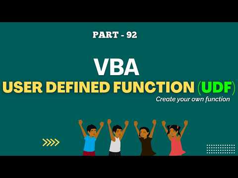 Part 92 - Create Your Own Function in Excel VBA | User Defined Function (UDF) | Easy Method | Hindi