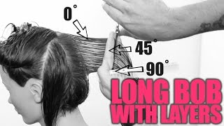 How To Cut a Long Bob with Layers - Triangle Graduation Haircut