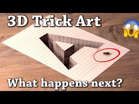 Drawing A Hole in Line Paper - 3D Trick Art to Test Your Brain!
