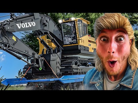 LS22 - Mit dem 80 TONNEN Bagger quer durch den WALD! | 3 vs. Wald #34 | Farming Simulator 22