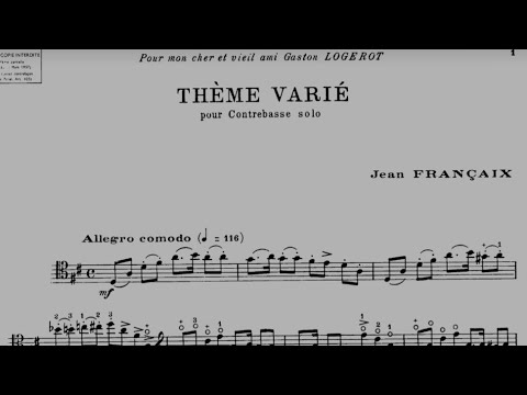 Jean Françaix - "Thème Varié" for Double Bass Solo