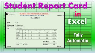 Automatic Report Card in Excel | Student Result Card in Excel