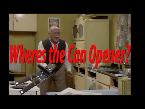 Alf Garnett rants about losing his can opener