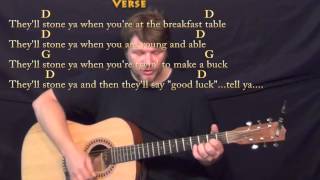 Rainy Day Woman # 12 &amp; 35 (Bob Dylan) Strum Guitar Cover Lesson in D with Chords/Lyrics