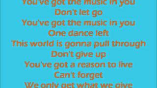 Glee Cast: You Get What You Give (LYRICS)