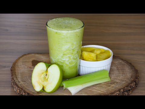 Jugo de PIÑA, APIO Y MANZANA VERDE para ADELGAZAR 🍍🥬🍏 tu mejor aliado para BAJAR DE PESO