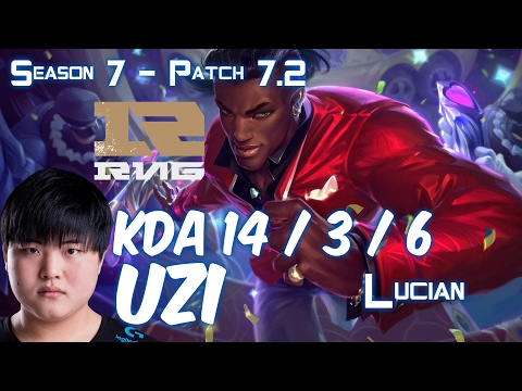 RNG Uzi LUCIAN vs ASHE ADC - Patch 7.2 KR Ranked