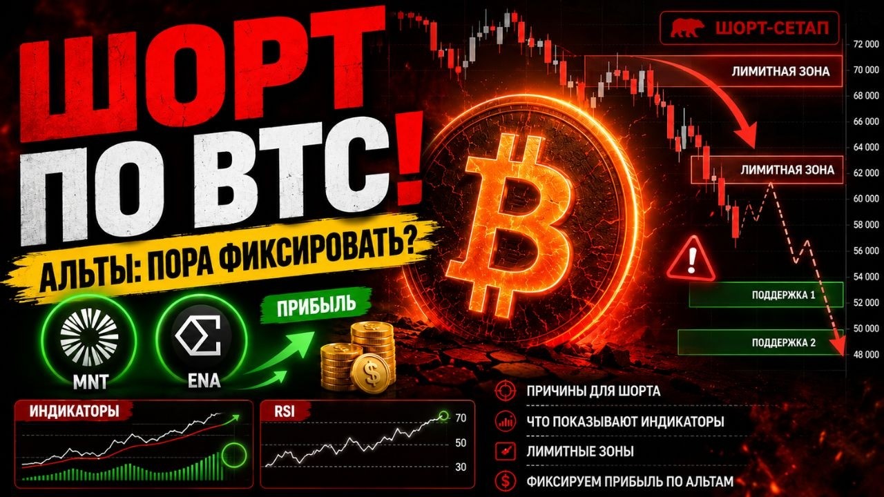 SHORT ПО BTC И ПРИЧИНЫ ПАДЕНИЯ ЦЕНЫ, ФИКСАЦИЯ ПРИБЫЛИ ПО АЛЬТАМ!