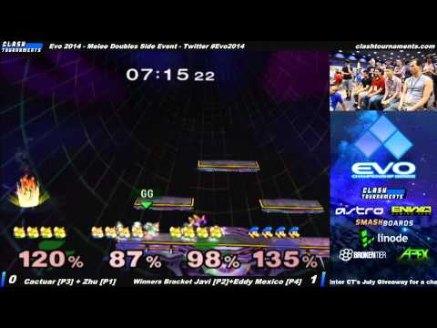 Evo 2014 - Cactuar + Zhu vs Javi + Eddy Mexico - SSBM